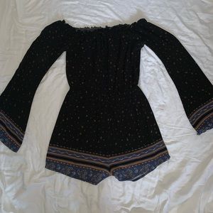 Off the shoulder black romper
